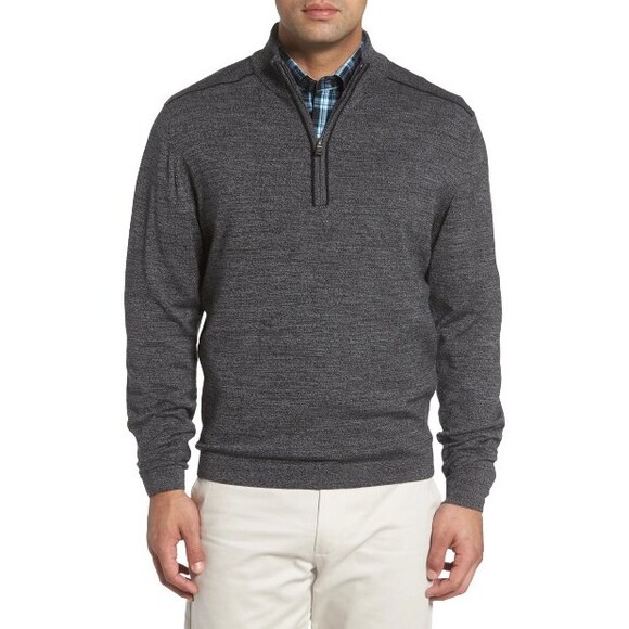 Cutter & Buck Henry Half Zip Sweatshirt Mens 2XB Blue Merino Wool Blend $170 NWT - Picture 1 of 9